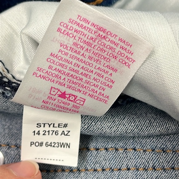 NO BOUNDRIES DECONSTRUCTED ACID WASH HIGH RISE CROP SKINNY STRETCHY JEANS SZ 21 - Picture 10 of 12